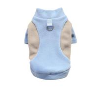 Ropa Interior térmica de Cuello Alto for Perros pequeños como Teddy y Bichon Frise de otoño e Invierno con Bloqueo de Color y Correa.(W5,L Chest Circ45cm 8-12jin)