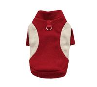 Ropa Interior térmica de Cuello Alto for Perros pequeños como Teddy y Bichon Frise de otoño e Invierno con Bloqueo de Color y Correa.(W1,M Chest Circ40cm 5-8jin)