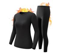 Ropa Interior térmica Long Johns para Mujer, Conjunto de Capa Base con Forro Polar, Parte Superior e Inferior para Clima frío, Tallas XS a 4XL
