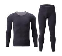Ropa Interior térmica para Hombre, Ropa Interior Larga para Hombre, Conjunto de Parte Superior e Inferior térmica para Hombre, Capa Base con Forro Polar para Hombre para Invierno (Grey, S)