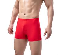Ropa interior transparente para hombre, ligeros, calzoncillos tipo bóxer, sexy, sin costuras, calzoncillos de cintura baja, cómodos y elásticos, calzoncillos deportivos ligeros, O rojo., 4XL