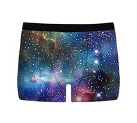 Ropa interior transpirable de alta calidad para hombre con diseño plano de galaxia para una comodidad informal máxima libertad de movimiento, azul celeste, S
