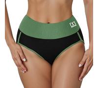 Ropa interior transpirable de cintura alta, bragas cómodas con cobertura completa y aberturas anchas en las piernas para que no se pellizque ni levante., verde, L