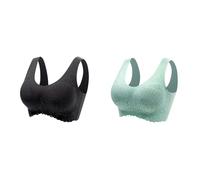 Ropa Intima Mujer Ofertas Pack De 2 Sujetadores para Mujer Sin Aros, Up, Sin Costuras, Cómodos Sujetadores Deportivos, Sujetador De Encaje Acolchado, Corpiño Elástico Sin Sujetadores Comodo Ofertas