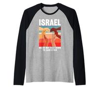Ropa israelita hebrea negra Israel se habla entre sí Camiseta Manga Raglan