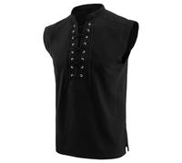 Ropa medieval para hombre, sin mangas, corbata, camiseta deportiva para hombre, camiseta deportiva para correr, manga corta, fitness, camiseta de compresión, sin mangas, camiseta sin mangas, camiseta