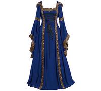 Ropa medieval para mujer, disfraz medieval, disfraz de reina, 5XL, gótico, falda, disfraz de pirata, vestido de tallas grandes, vestido de manga larga, vestido medieval, vestido barroco, regordeta