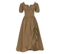 Ropa medieval para mujer, tallas grandes, vestidos de Halloween, gótico, vapor, punk, vestido de estado, vestido renacentista, vestido de Midsommar, vestido de manga trompeta, vestido gótico, vestido