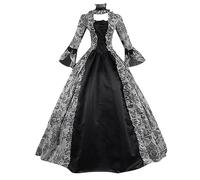 Ropa medieval para mujer, vestido barroco para mujer, vestido medieval, tallas grandes, S, largo, noble, disfraz de princesa, disfraz de caballero rosa, disfraz renacentista, vestido de baile, 46