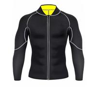 Ropa Moldeadora para Hombres Chaqueta Moldeadora Tipo Sauna for Hombre, Ideal for Entrenar y Perder Peso. Manga Larga, Reductora de Cintura, Corporal, con Cremallera(M)