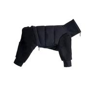 Ropa Mono de Invierno for Galgo Italiano, Chaqueta cálida con Cremallera Lateral y Orificio for Correa, Cuello Alto, Ropa for Whippet de Cuatro Patas Perros(Noir,XS)