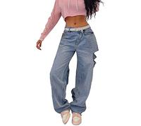 Ropa Mujer Pantalones Mujer Pantalon Campana Baggy Jeans Vaqueros Anchos Chaleco Vaquero Elastico Anti Cellulite Leggings Push Up Vestir Cintura Elastica Negro Acampanados Tejanos Transpirable