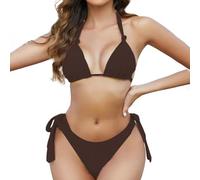 Ropa Mujer Talla Grande Parte De Arriba Bikini New Bikini Women's Two Piece Swimsuit Solid Color Three Point European and American Sexy Tankinis Tallas Grandes BañAdor Mujer Talla Grande (Coffee, S)