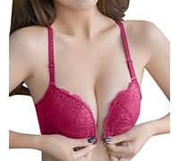 Ropa Mujer Verano 2024 Ofertas Sujetador Premama Sin Aros Sujetador Reductor Sin Relleno Sujetador Encaje Push Up Sujetador Abrochado Delante Sin Aros Prime Sales and Deals Today Clearance