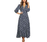 Ropa Mujer Verano 2025, Vestidos Elegantes Mujer Sueltos Playa Mangas Largas Vestido Cuello V Fiesta Elegantes Vestidos Summer Dresses for Women Mis Pedidos Realizados Marina de Guerra
