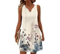 Ropa Mujer Verano 2026, Ropa Hippie, Hippie Cuello en V Corto Sin Mangas Punto Deportivo Fresco Elegante Women Summer Dresses, Vaquero Boho Vestido de Fiesta, XXL