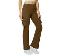 Ropa Mujer Verano,Yoga Flare Leggings For Women High Waisted Yoga Casual Pants Workout Leggings Cargo with 6 Pockets Yoga Pants Sombrero (Coffee, XXXL).