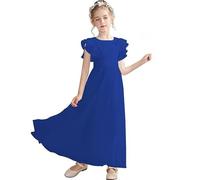 Ropa niña,Flower Girl Dresses Sleeves Junior Bridesmaid Dress A Line First Dress Navidad (Blue, 7-8 Years)