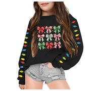 Ropa Niño 2 A 3 Años - Sudadera con Capucha para Niñas Y Niños con Lazo Navideño De Talla Grande para Otoño Moda con Estampado De Logotipos S Ropa Tops Sudaderas De Gran Tamaño Hip (Black 4-5 Years)