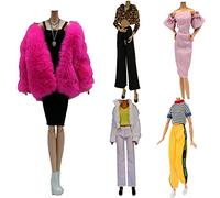 Ropa para 29cm Muñeca, 5 Conjuntos Moda Abrigo de otoño Vestidos Pantalones Zapatos Sombrero Rompevientos para 29cm Muñecas Accesorios Bebé Regalos(A)