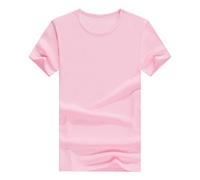 Ropa para adolescentes y jóvenes, camiseta simple, camisetas para niños y niñas, unisex, niños pequeños, cuello redondo, Rosa., 12-14 años