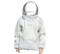 Ropa para apicultores Ropa de apicultura Velo Capucha Guantes Sombrero Chaqueta tela Traje protector Equipo(Grey)