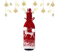 Ropa para botella de vino, decoración de botella de vino de Papá Noel, suéter elástico festivo para familiares, amigos, colegas, Estilo de alce degradado, Refer to description, Unisex