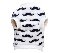 Ropa para cachorros, abrigo de forro polar para perro, con patrón de bigote, chaqueta de forro polar de dos patas, trajes de invierno, suministros para mascotas, pijamas de forro polar suave para