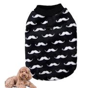 Ropa para cachorros, suéter para perros - Ropa para cachorros con patrón de bigote y negro - Ropa cálida para perros, chaqueta suave de forro polar de dos piernas Ropa de invierno para mascotas