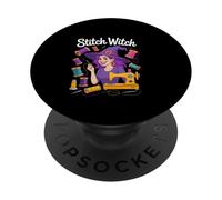 Ropa para entusiastas de la magia de costura de Stitch Witch PopSockets PopGrip Adhesivo
