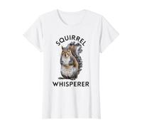 Ropa para entusiastas de los Animales de Squirrel Whisperer Nature Lover Camiseta gráfica económica, Mujer, Blanco, S