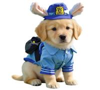 Ropa para Gatos - Policía Conejito | Disfraz para Perros - Divertidos Disfraces para Perros y Gatos - Paquete de 1 Disfraz para cumpleaños Halloween Navidad Amantes de los Animales Azul Set