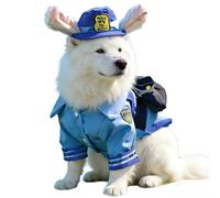Ropa para Gatos - Policía Conejito | Disfraz para Perros - Divertidos Disfraces para Perros y Gatos - Paquete de 1 Disfraz para cumpleaños Halloween Navidad Amantes de los Animales Azul Set