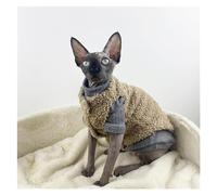 Ropa para Gatos Sphynx, Ropa para Gatos sin Pelo, con Chaleco Grueso de Terciopelo for Gatos, Sphynx y Otras Prendas Invisibles for Gatos (Color : Coffee Color, Size : S)