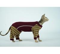 Ropa para Gatos, Suave Jersey Post Operatorio Gato Traje Anti Lamida Pijama Gato para Que No Se Chupan Las Heridas(Rojo, L)