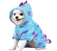 Ropa para gatos Trajes divertidos para perros de dinosaurio con sombrero Ropa cálida de felpa para mascotas para cachorros pequeños y gatitos que pesan entre 10 y 14 kg Suministros para mascotas..