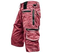 Ropa para Hombres Pantalones Cortos de Verano para Hombres Costuras reforzadas para Durabilidad Ajuste Holgado y cómodo Anti-Arrugas y fácil de cuidar duraderos y prácticos（Rojo；L）