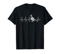 Ropa para los susurradores de palomas Latidos de paloma Camiseta Sólido Manga corta Negro Talla S Mujer