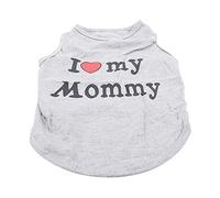 Ropa para mascotas, camiseta estampada con texto en inglés "I Love My Mommy" para cachorro, perro, gato, disfraz para mascotas, chaleco, abrigo, ropa, talla L