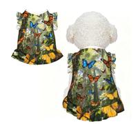 Ropa para mascotas con estampado de mariposas para perros pequeños, bonito traje de verano para cachorros, ropa suave y transpirable para mascotas para gatos