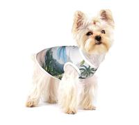 Ropa para mascotas con estampado de paisajes tropicales en 3D para perros y gatos pequeños, pijama de algodón suave para perros, traje de gato, para chihuahuas, ropa de perro salchicha, ropa de