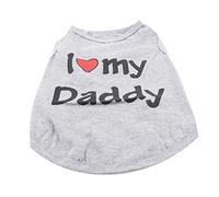 Ropa para mascotas I Love My Daddy, camiseta estampada para cachorro, perro, gato, disfraz para mascotas, chaleco, ropa M, procesamiento duradero