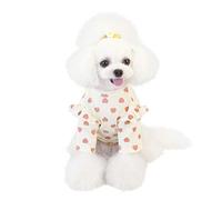 Ropa para mascotas, ropa de otoño e invierno, ropa para mascotas, camisa de fondo de amor, ropa de invierno para perros medianos y niñas (blanco, S)