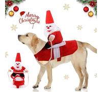 Ropa para Mascotas Santa, Disfraz de Navidad para Mascotas, Ropa para Perros Sudadera con Capucha, Ropa de Gato de Navidad, Disfraz de Mascota Navideña para Perros Pequeños y Medianos (XX-Large)