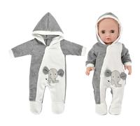 Ropa para Muñecas Bebé, Ropa de Muñecas para New Born Baby Doll, Conjunto de Ropa de Muñeca Reborn Elástico, Ropa para Muñecos Bebé Mono con Capucha, Accesorios para Muñecas de 35-45 cm