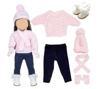Ropa para muñecas de 18 Pulgadas|Ropa para muñecas de 18 Pulgadas Lindos Trajes de Punto Americanos Incluye suéteres Pantalones Sombreros Guantes Zapatos Bufandas para Invierno