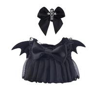 Ropa para Muñecas Halloween, Disfraz de Muñeca Monstruo 17cm Vestido Gótico Negro Demonio con Lazo Halloween Moda Accesorios Ideal para Vestir Peluches Exhibirlos