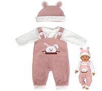 Ropa para Muñecas Labubu,Nenuco y Reborn 35-43 cm Conjunto de Vestido, Gorro y Calcetines - Tela Premium Suave para Bebés Reborn,Nancy y Muñecas de 12 Pulgadas