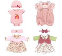 Ropa para Muñecas para Baby Dolls 14-18 Pulgadas, 4 Pack Ropa para Bebe Reborn Sweet Outfits for 35-43cm Baby Doll Girls Birthday ( No Incluye Muñeca)