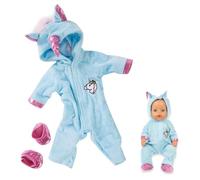 Ropa para muñecas recién nacidas de 35 a 43 cm, regalo para niños y niñas recién nacidos (conjunto de ropa azul Rainbow Horse)